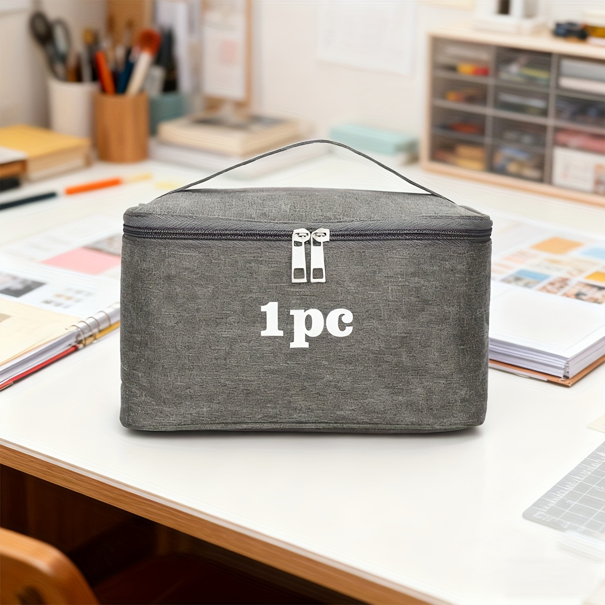 Image of Aboom 1pc Die Cut Storage Box,die Cut Storage Organizer,fully-padded Inside With Sturdy Construction, Magnetic Sheets For Dies Storage,scrapbooking Paper,picture,photo(no Magnet Sheet)