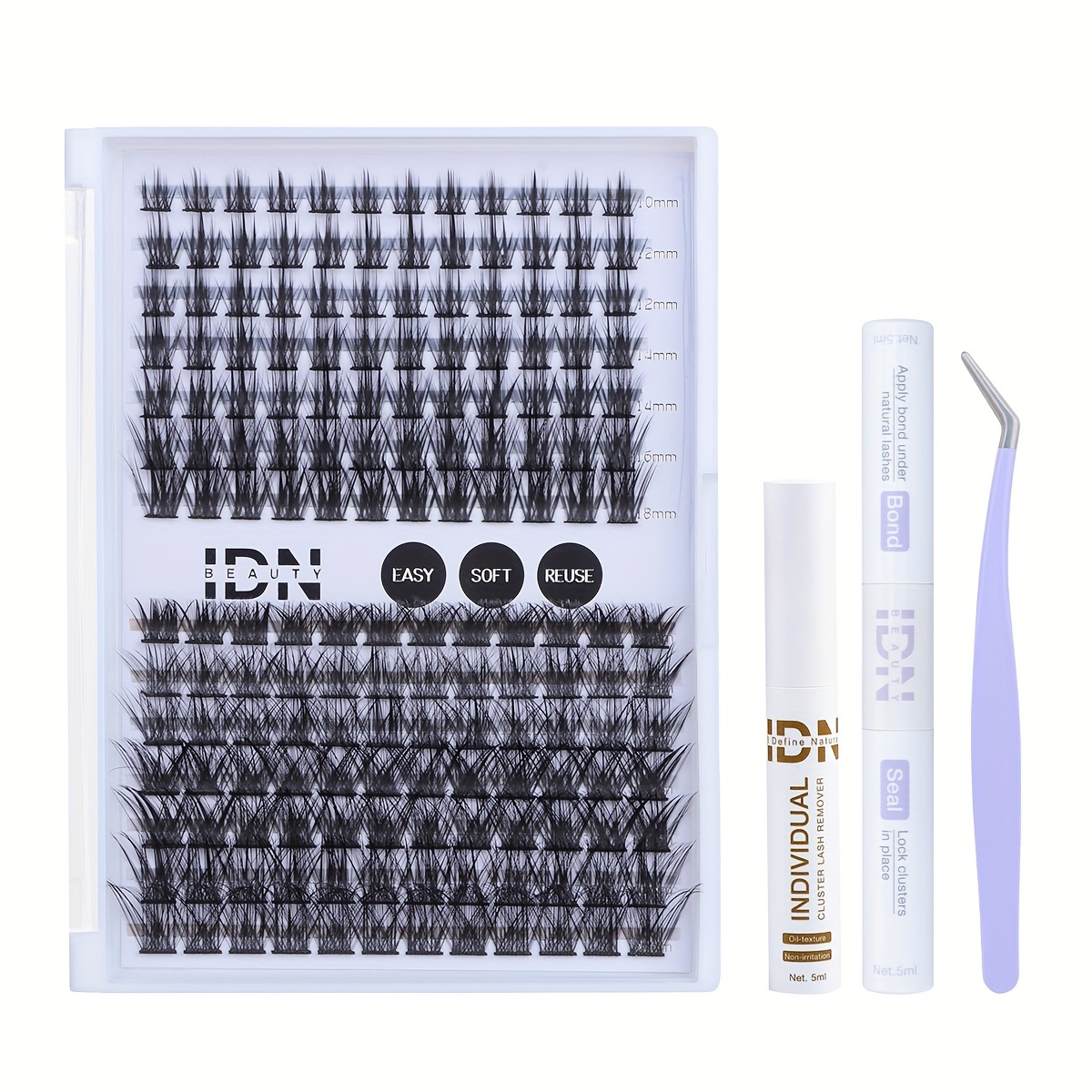 

Idn Lash Clusters Diy Lash Extension Kit Multi-type C 0.07 -18mm Individual Lashes And Seal Lash Remover And Applicator Tools For Cluster Lashes Self-application Diy At Home