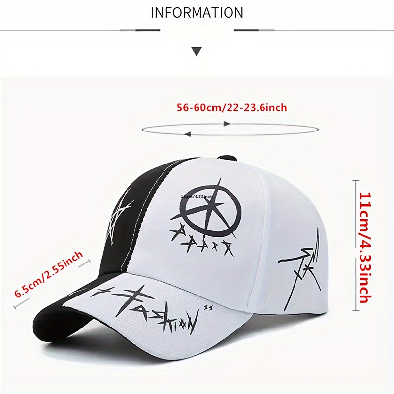 1pc unisex sunshade breathable adjustable baseball cap with trendy pattern for outdoor sport details 1