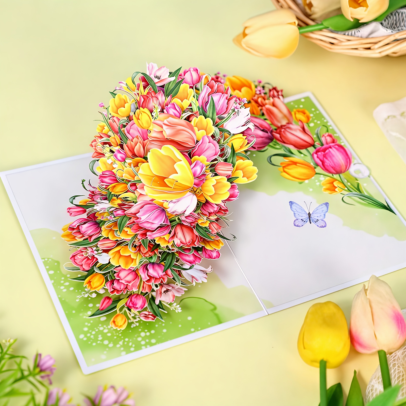 TEMU Tulips, , 3d Greeting Cards, -up Gift Cards, Gift Cards For Her, Birthday Gift Cards, Anniversary Cards, Gift Cards For Mom, Thanksgiving, Thank