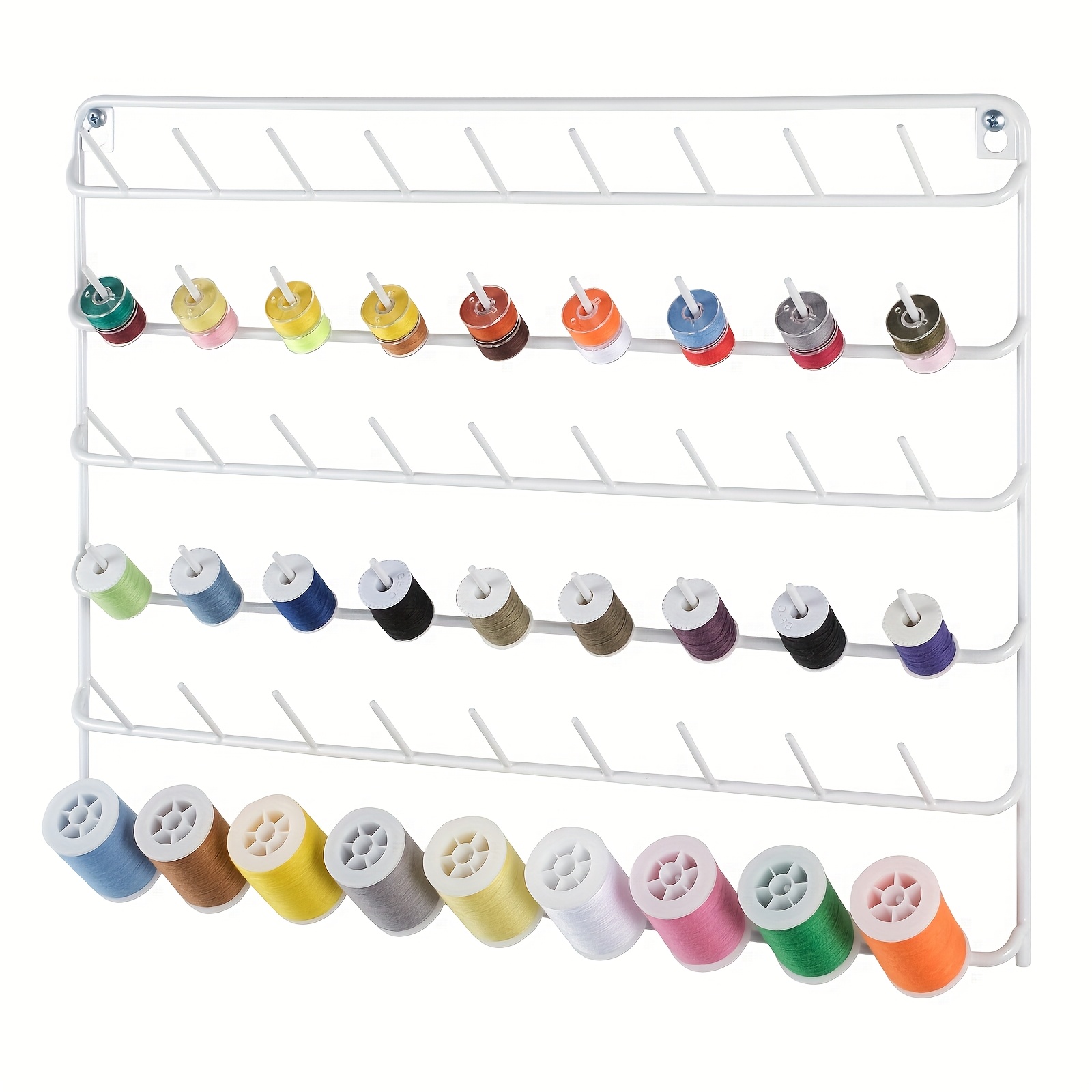 54-Spool Wall-Mounted Thread Rack Organizer - Sewing & Embroidery Thread Holder For Your Craft Room