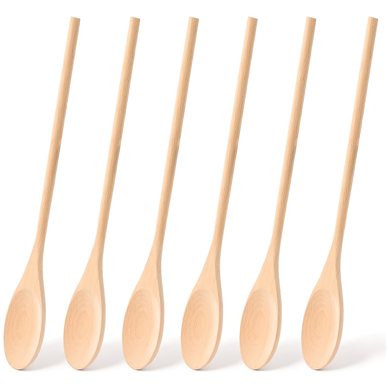 Long-handled Wooden Cooking Mixing Oval Spoon, Long Wooden Tasting Spoon, Large Cooking Spoon.