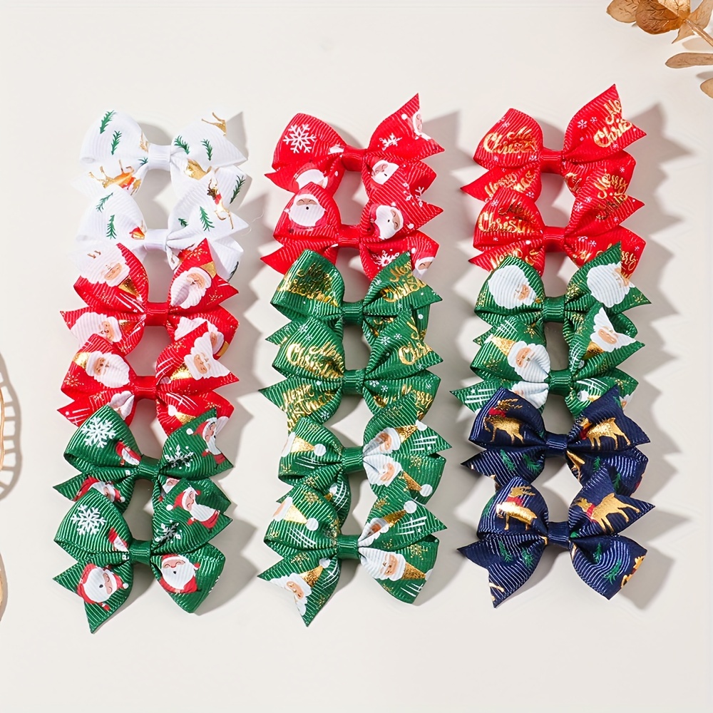 

16pcs Christmas Bow - Sweet , Assorted , For Parties &