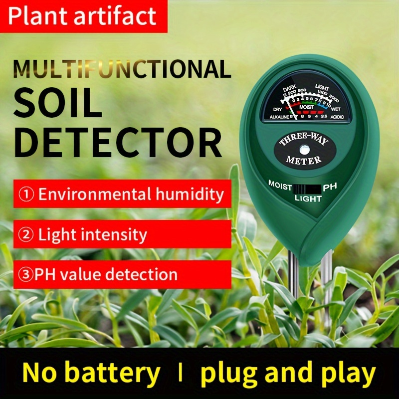 

3-in-1 High-precision Soil Detector, Humidity Meter, Ph Value, Ph Value, Flowers And Plants For Household Use