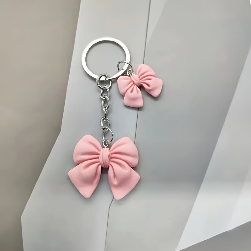 1pc Stylish Double Bow Keychain, A Trendy Accessory For Women And, Perfect Gift Idea