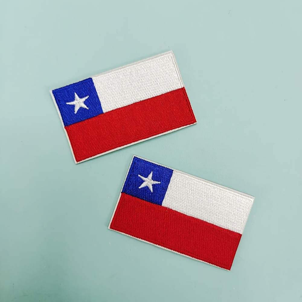 TEMU 2pcs Computer Embroidery Badge Fashion Flag Cloth Label Adhesive Patch Clothing Accessories Embroidery Patch Cloth Patch