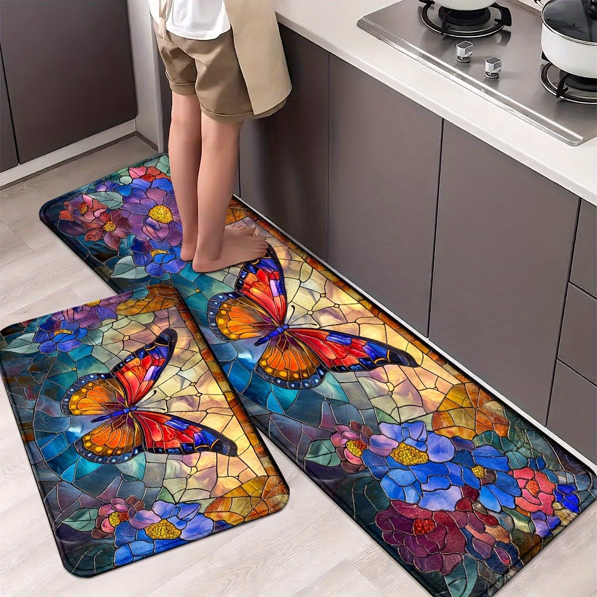 

1.2cm Kitchen Mats, Non-slip And Bathroom Pads, Comfortable Standing Runner Rugs, Carpets For Kitchen, Home, Office, Sink, Laundry Room, Bathroom, Spring Decor, Different Sizes Separately