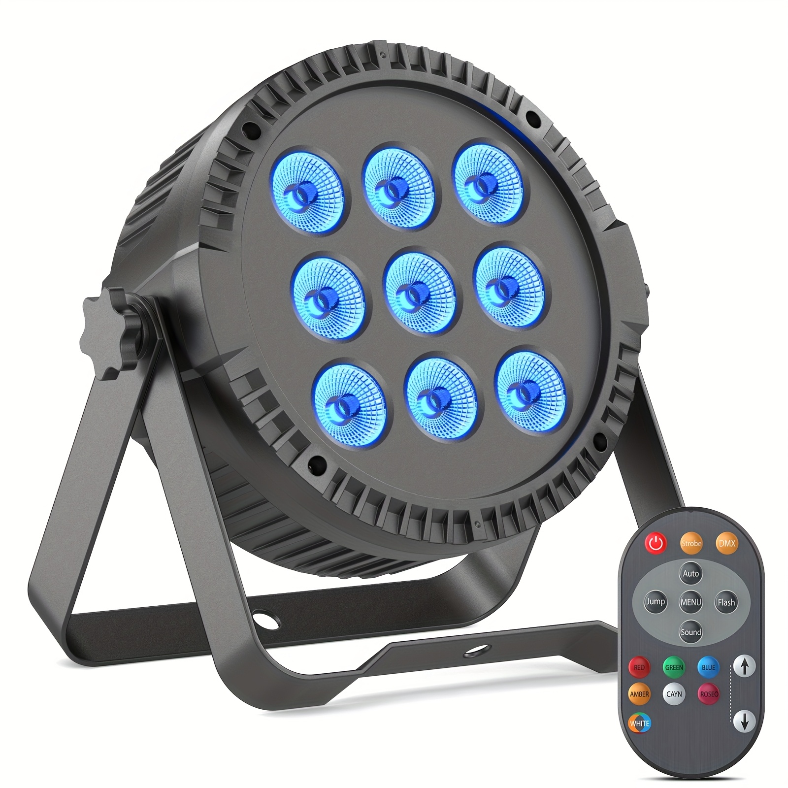 90W   RGBW 9-LED Par Light with Remote Control, DMX512 Master/  Sound-Activated Stage Effect Lamp for KTV, Theater, Hall, and Bar Concerts
