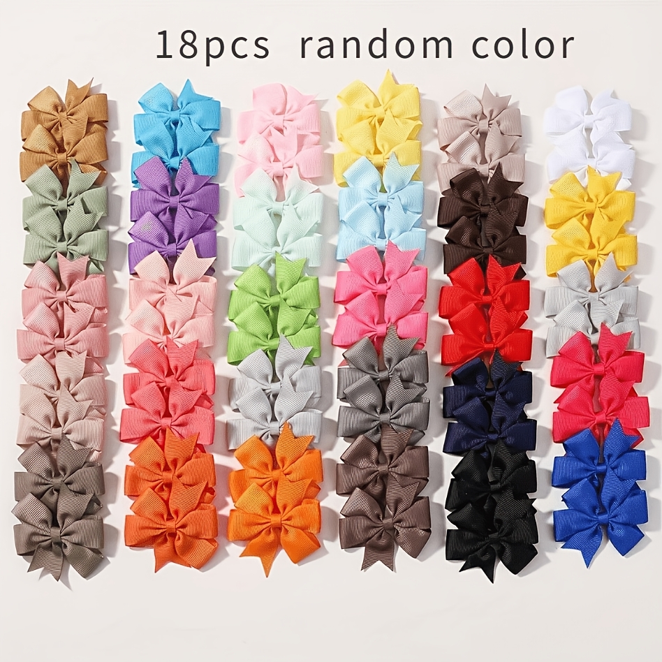 TEMU 8/18pcs Random Color Hair Clips, Bohemian Bow Hair Clips For Girls, , And, Candy-colored Multicolor Bright And Cute Hair Accessories, Suitable