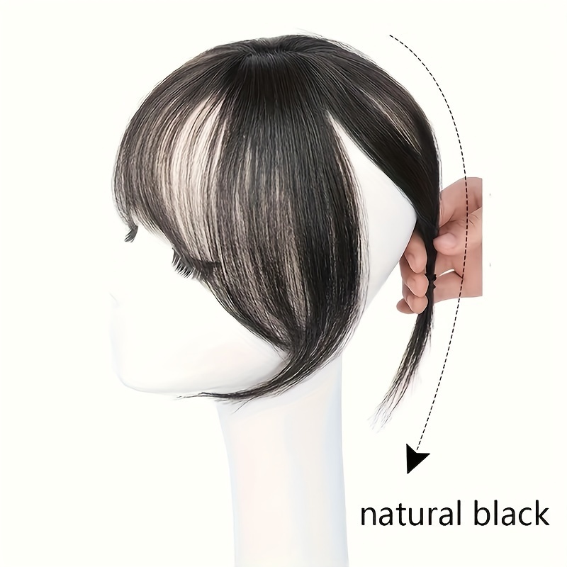 elegant clip-in 3d bangs hairpiece for women - synthetic french fringe with temples, natural-looking air bangs for daily wear, versatile styling details 1