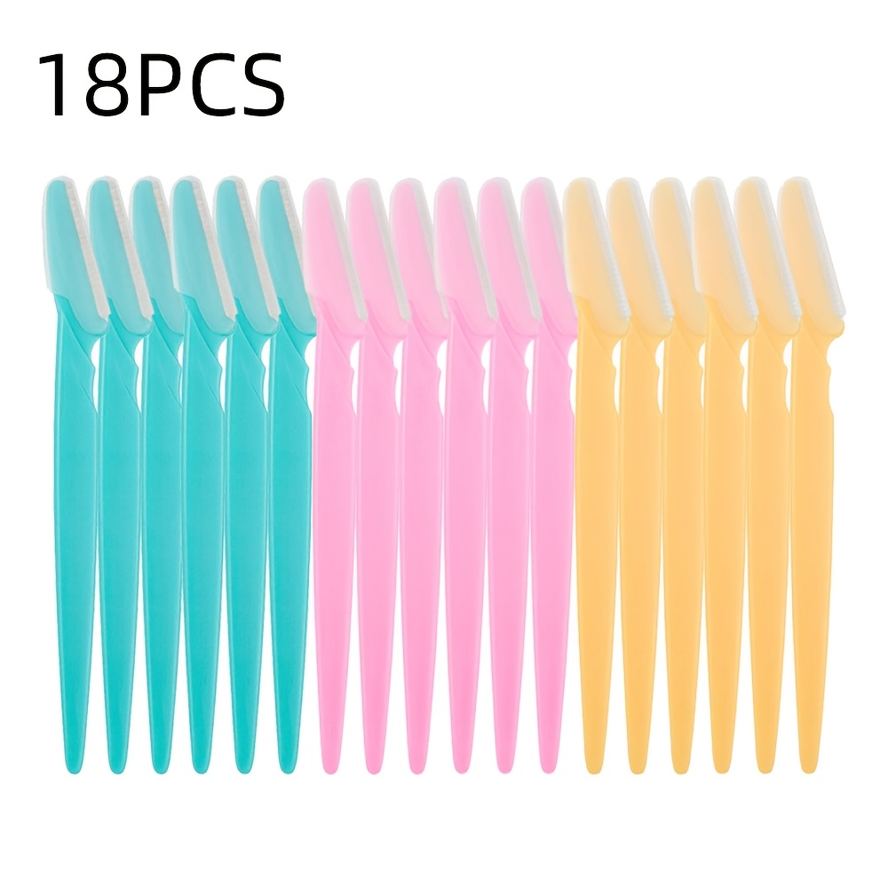 18 pack eyebrow razors for women men facial dermaplaning tool multipurpose exfoliating face shaver   remover with precision cover