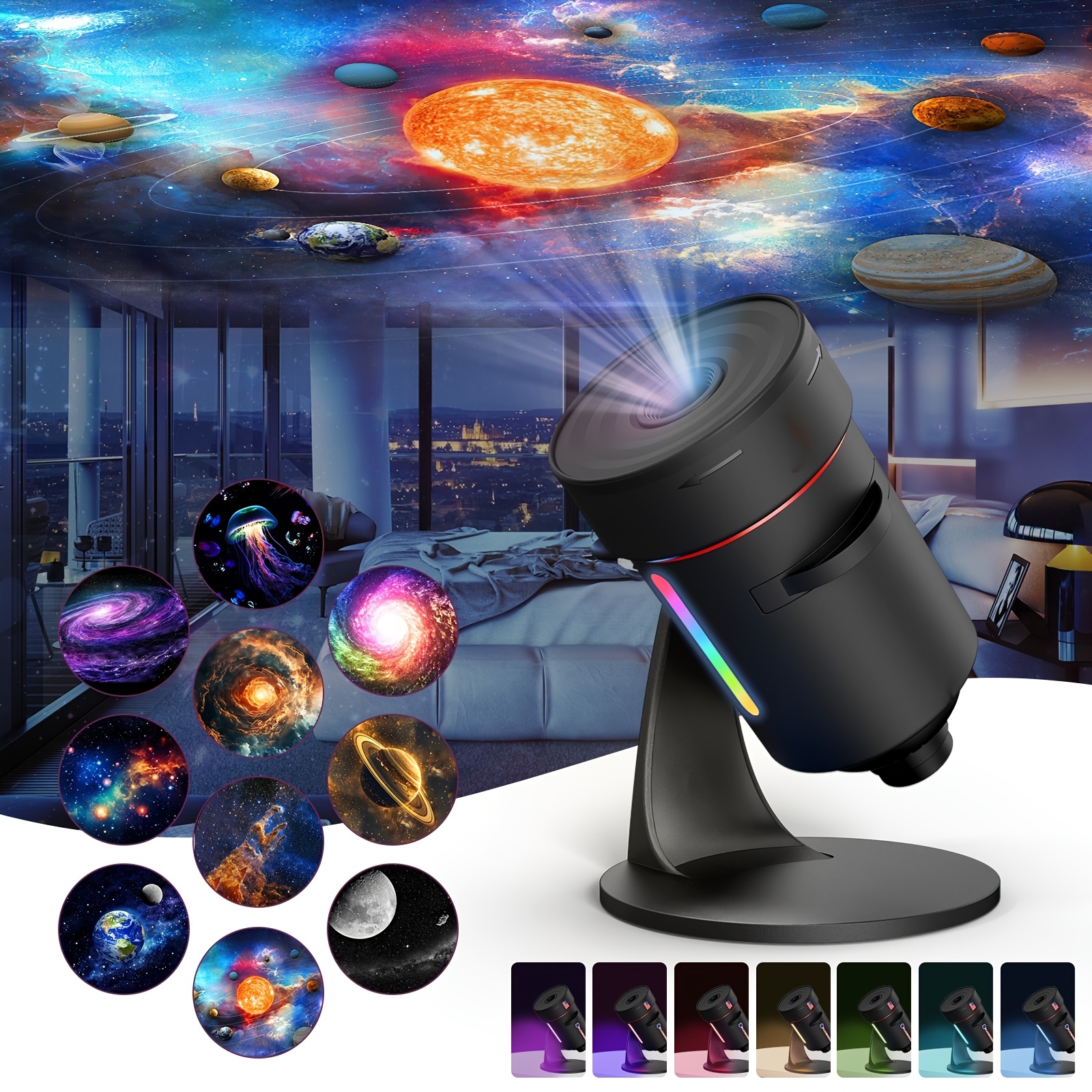 TEMU 8th Gen Upgraded Projector, Planetarium Star Projector Night Light, 360 Rotating Nebula With Adjustable Knob And Timer For Ceiling, Gifts, Room