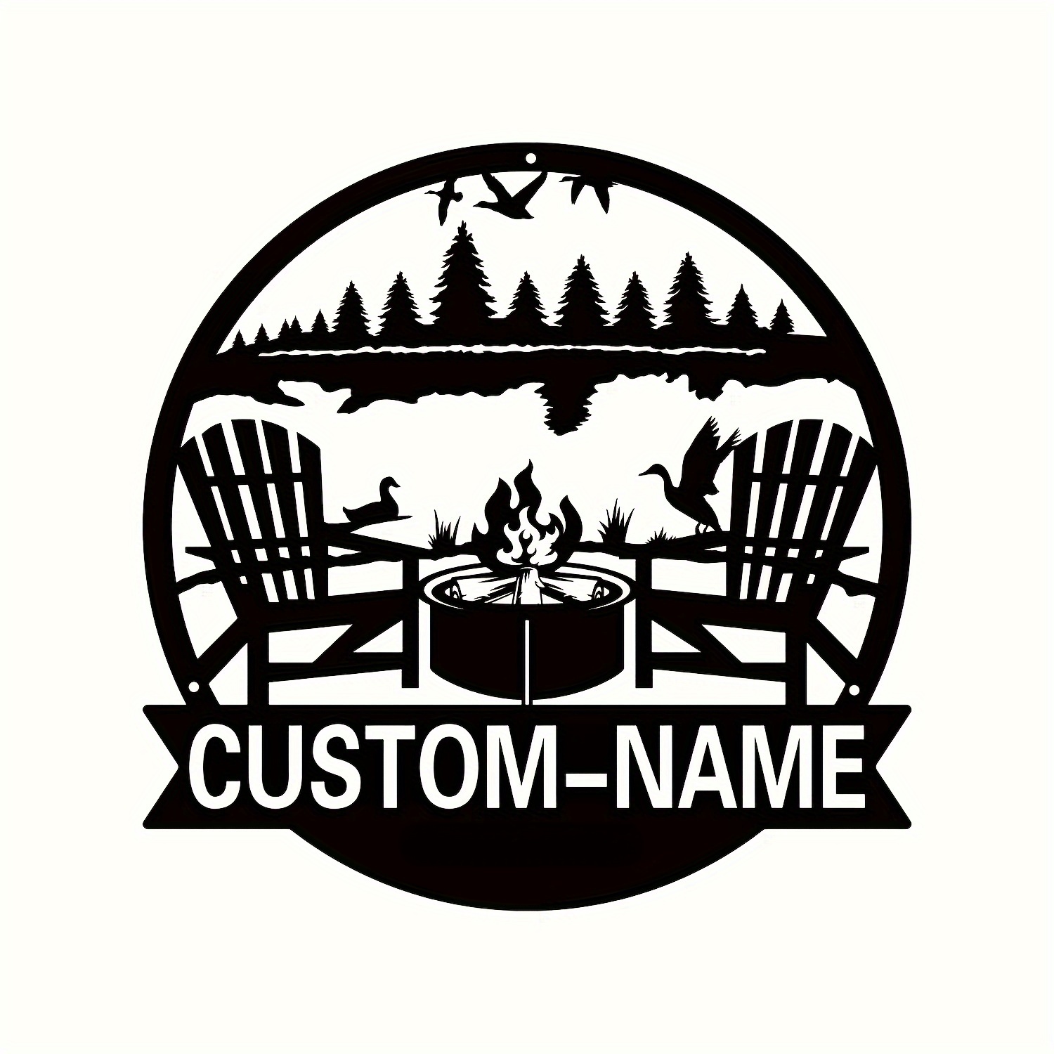 

Personalized Campfire Metal Wall Art Plaque - Custom Name Metal Sign For Indoor, Office, Garden Decor, Durable Metal Construction, No Electricity Needed