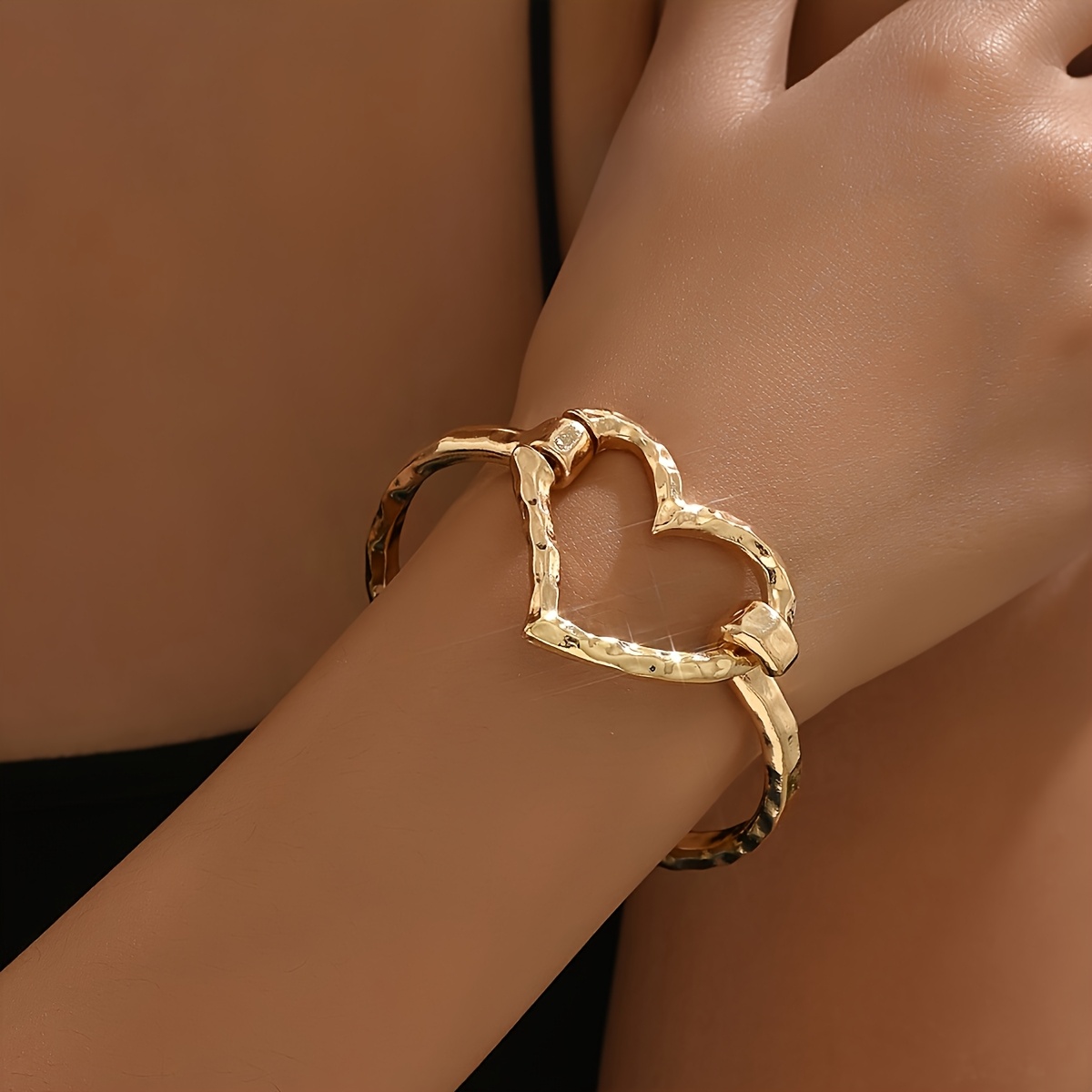 Alloy Open Heart Bracelet for Women
