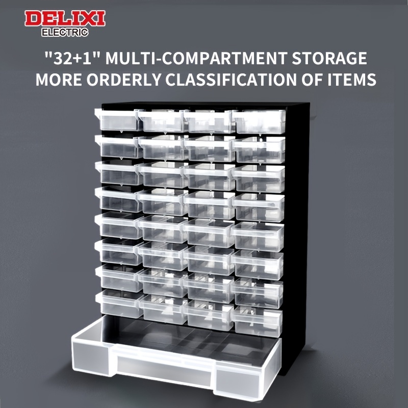 Electric Toolbox Organizer For Classroom, Screw Organizer, Hardware Storage Organizer, 33 Drawer Parts Cabinet, Small Parts, Nuts And Bolts, Tool Organizer Storage, - Black
