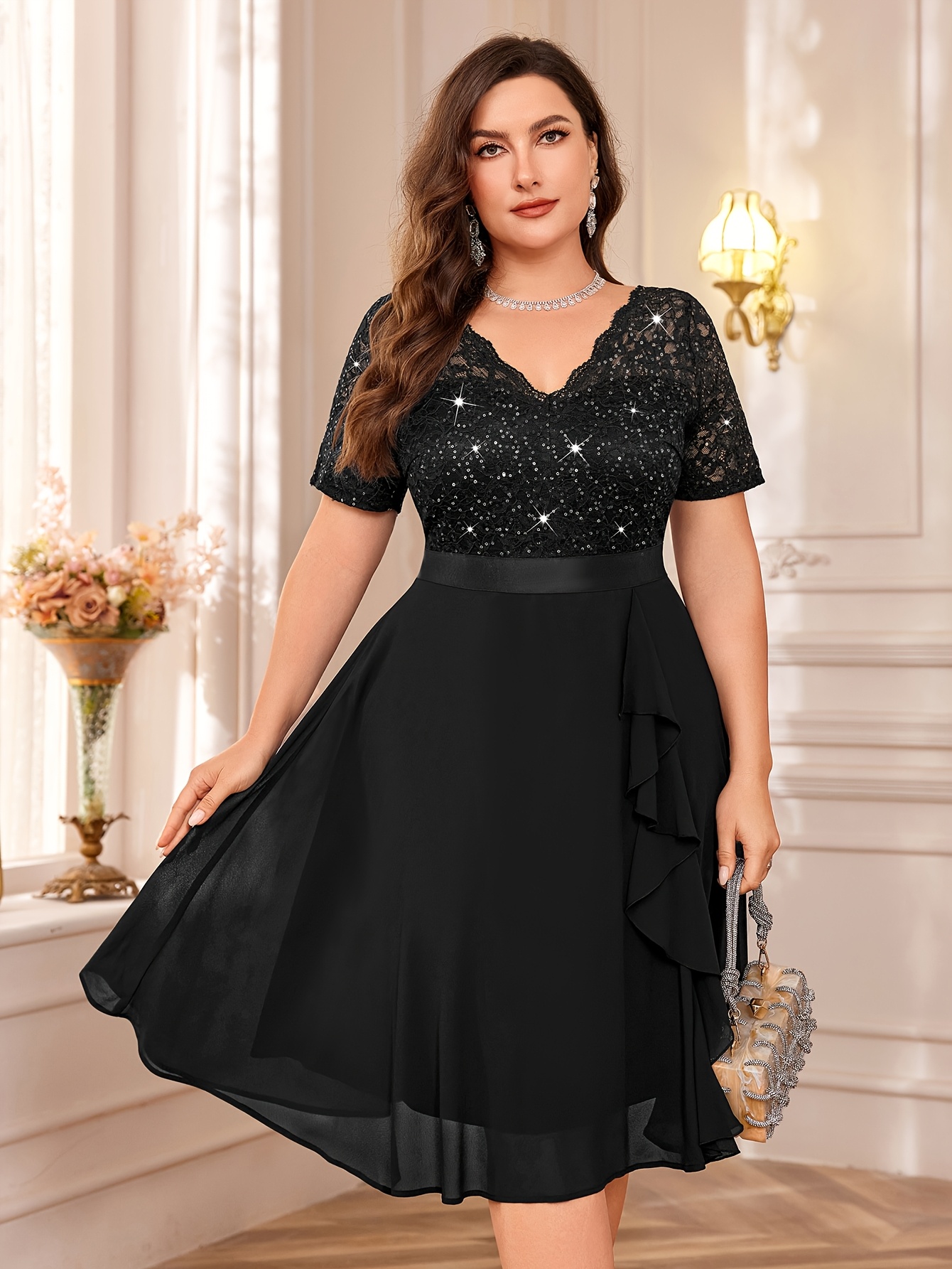 plus size p84118a elegant plus size womens lace bridesmaid - Temu