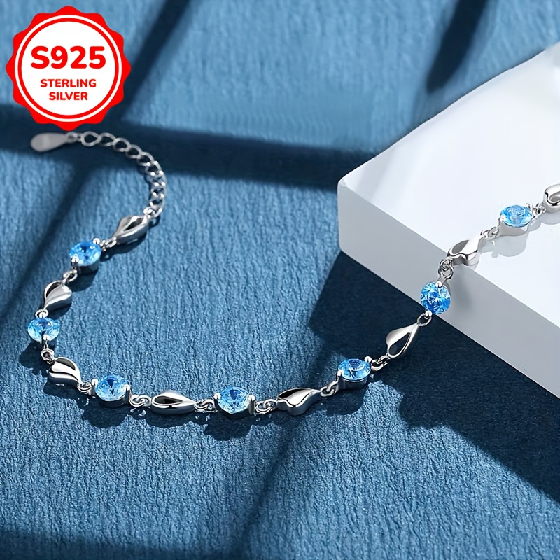 925 Silver Pendant Chain Bracelet for Women's Gift