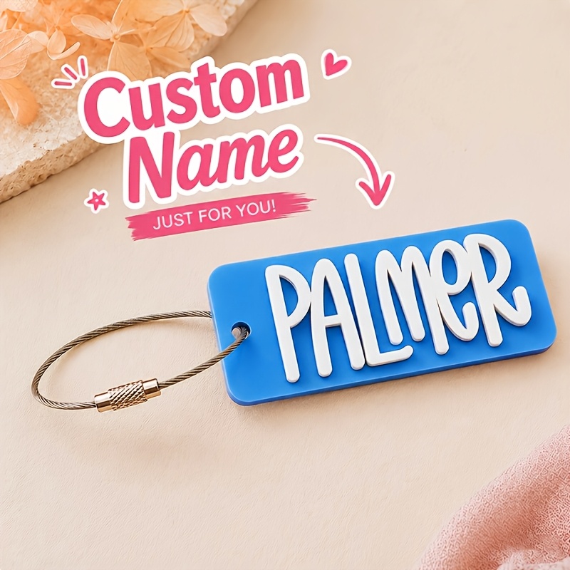 TEMU [custom] 1pc Personalized Letter Keychain, Custom Keychains/luggage Tags, Backpack Keychain Charms, Water Bottle Additions, Lunch Bag Additions,