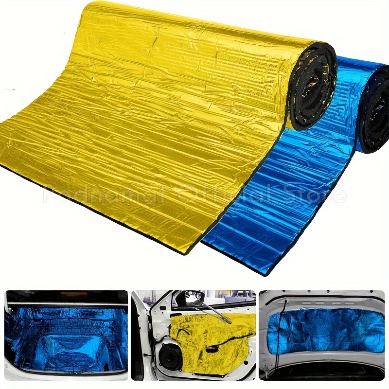 

1pc Car Soundproofing Mat, 200x50cm Self-adhesive Aluminum Foil Insulation Pad, Shock-absorbing Engine Hood Insulation Material For