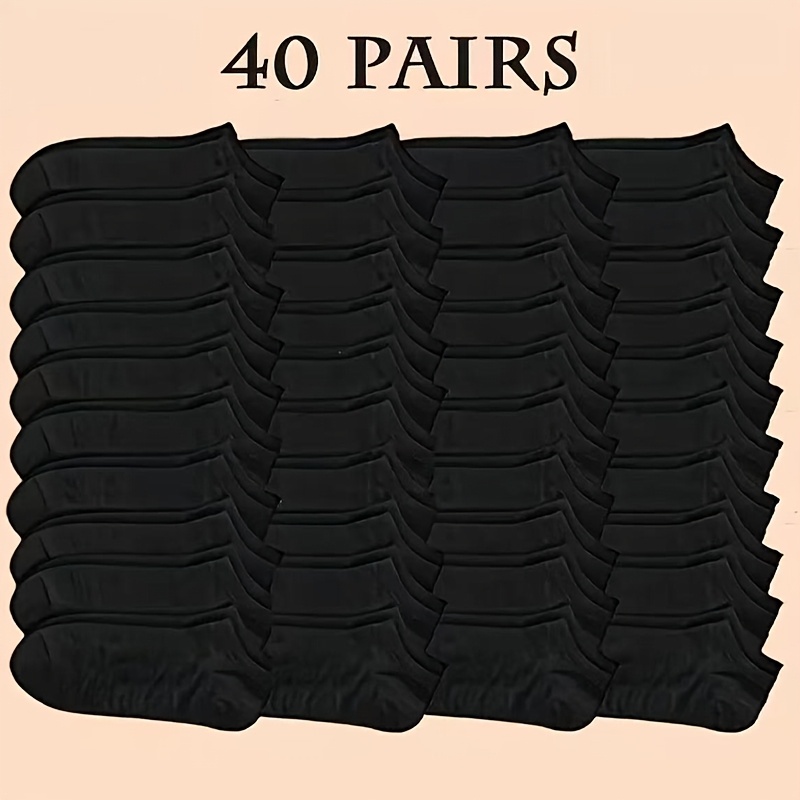 TEMU 20/40/60-pair Basic Ankle Socks, In Black, White, And Gray. Breathable And Sweat-absorbent, Perfect For Spring And Summer. Durable And