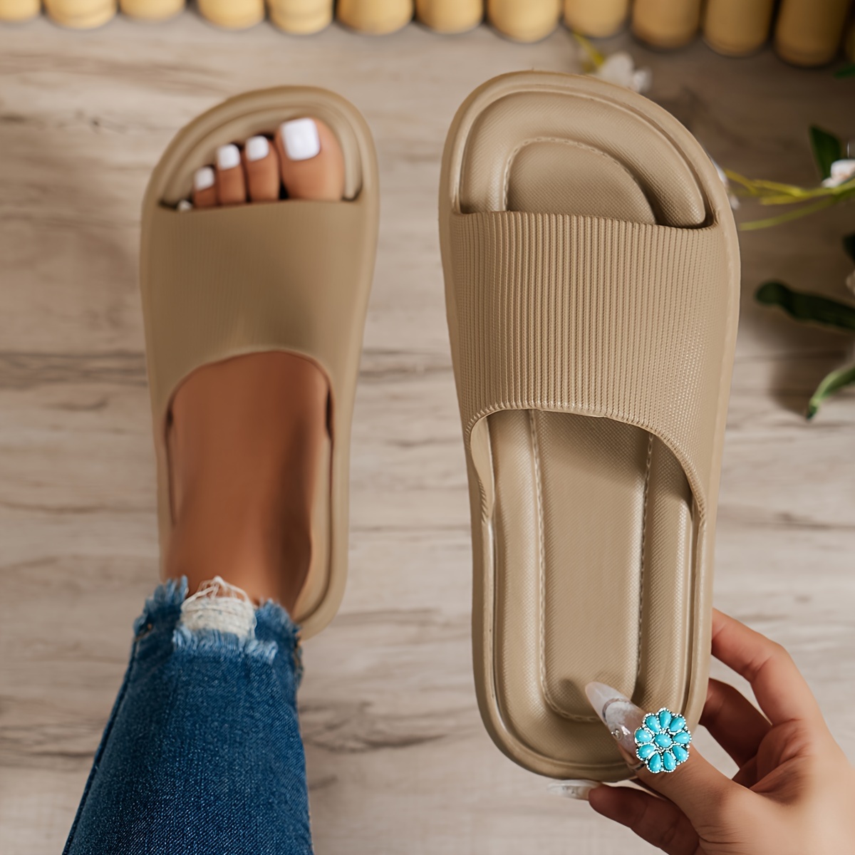 Women Men Comfortable Soft Sole Open Toe Toe Post Flat Indoor Slippers Fashion Casual Shower Outdoor Beach Home Versatile Thong, Women Shoes