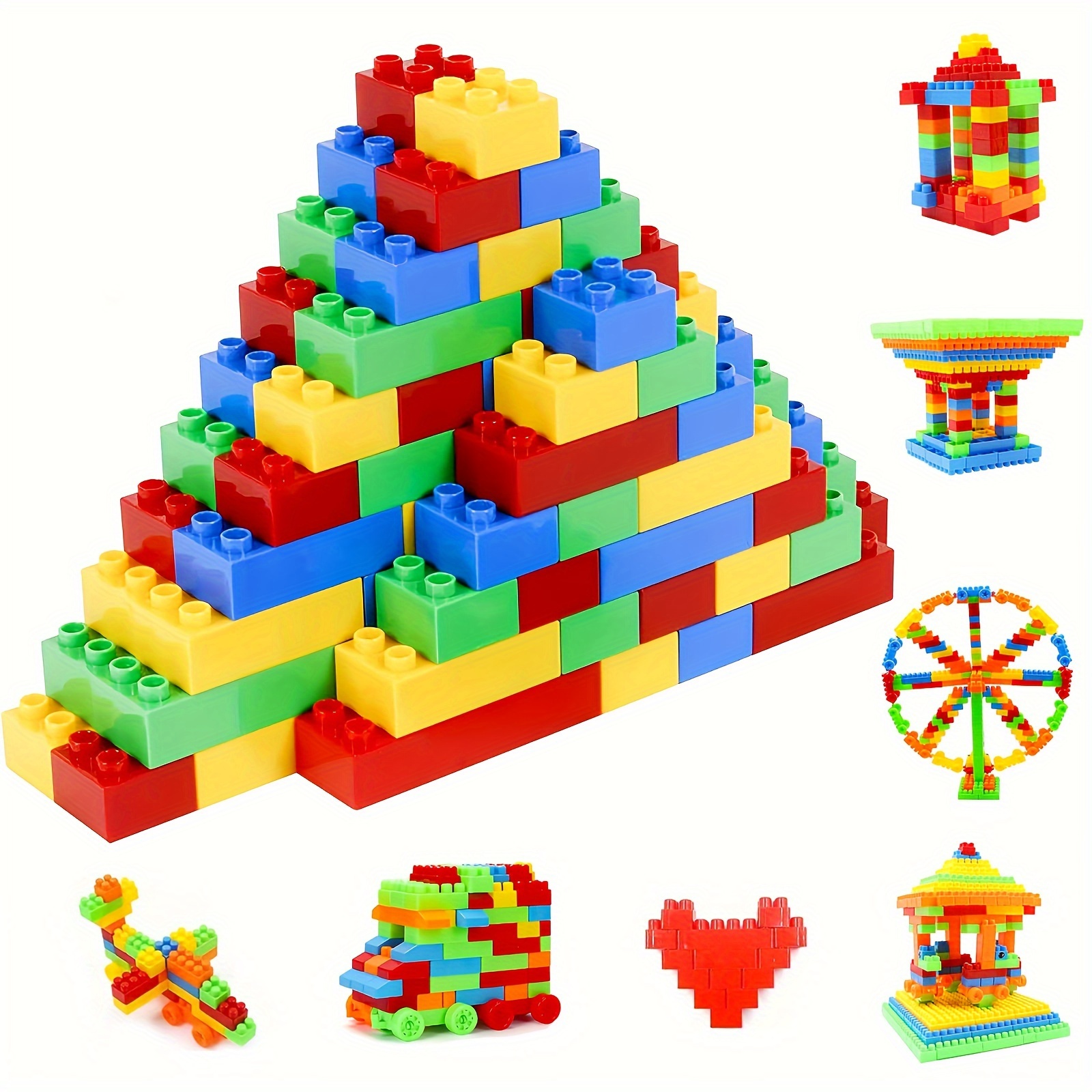 

102pcs Building Blocks Set For Kids - Educational Puzzle Interlocking Toy Bricks, Diy Creative Developmental Playset For Ages 3-6, Safe Pp Material, Ideal Gift For Boys & Girls (assorted Colors)