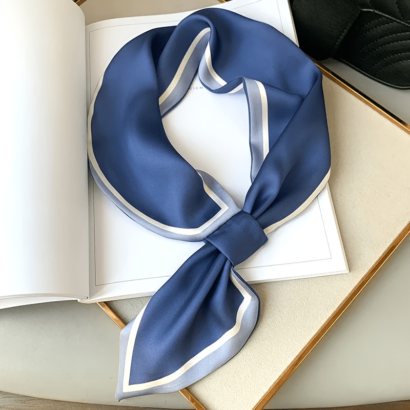 TEMU Women' Elegant Solid Color Scarf & Neck Ribbon - Long Thin Suitable For Professional Attire & Casual Wear, Multi- & Collar Accessory, Breathable