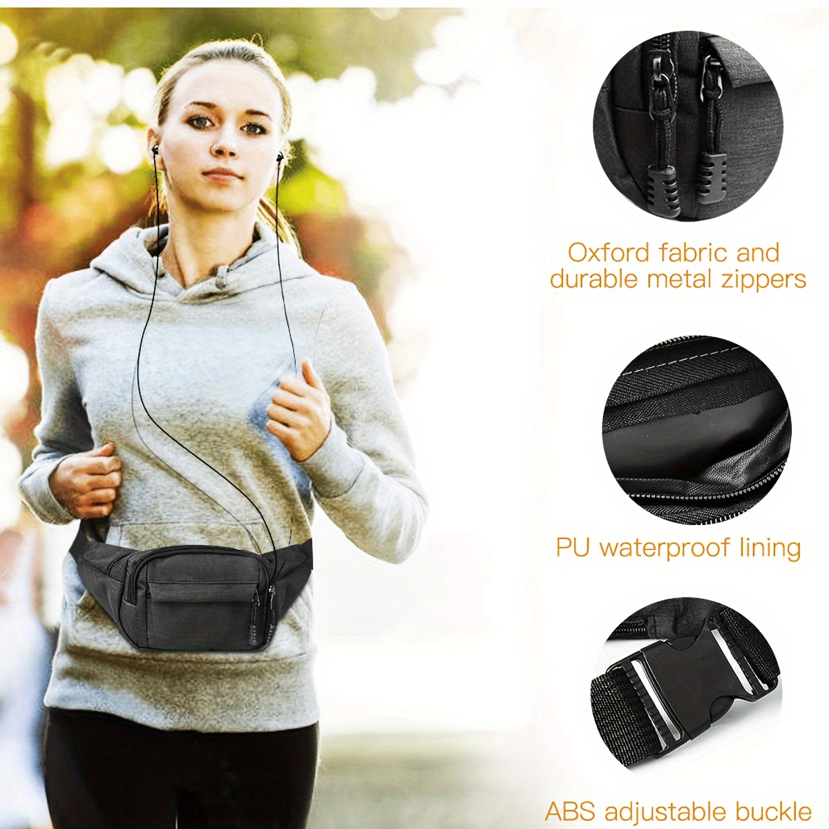 multi functional hip bag trendy gray fanny pack crossbody perfect