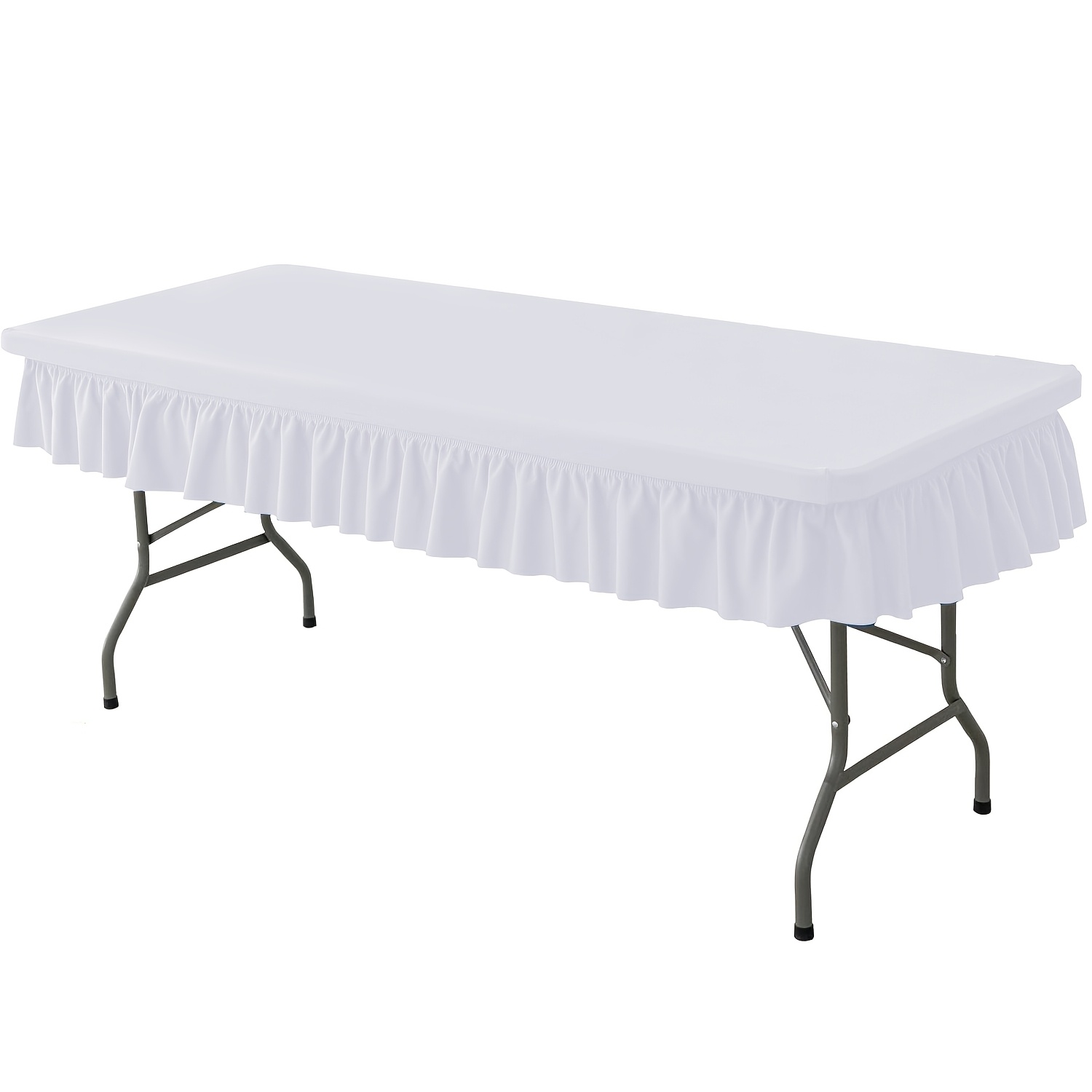 1pc Stretch Tablecloth For Rectangular Tables - Flared Wrap Design, Wrinkle-resistant, Washable - Ideal For Weddings, Parties, Banquets & Table Protection, Halloween And Christmas