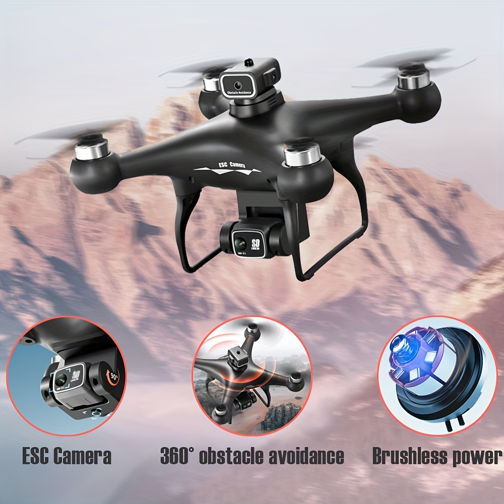 [Niezbędne do podróży Fotografia lotnicza] S116 Dron z podwójną kamerą, Hovering na przepływie optycznym, Unikanie przeszkód z czterech stron, Elektrycznie regulowana podwójna kamera, Silnik bezszczotkowy, Długa żywotność baterii, LED Night Navigation Light, Jedno-klikowe sterowanie, Odpowiednie dla początkujących, Odpowiednie dla dorosłych i młodzieży, Prezent urodzinowy/wakacyjny, Przenośny zestaw do podróżnej fotografii lotniczej