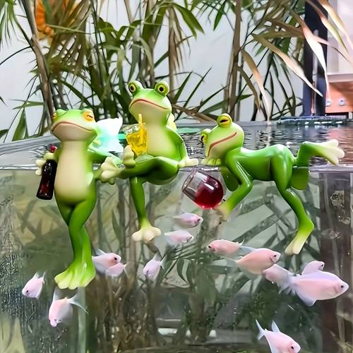 A Set of Three Pieces of Resin Crafts Halloween Garden Frog Outdoor Decoration Ornaments, Garden Decorations, Garden Decoration Ornaments