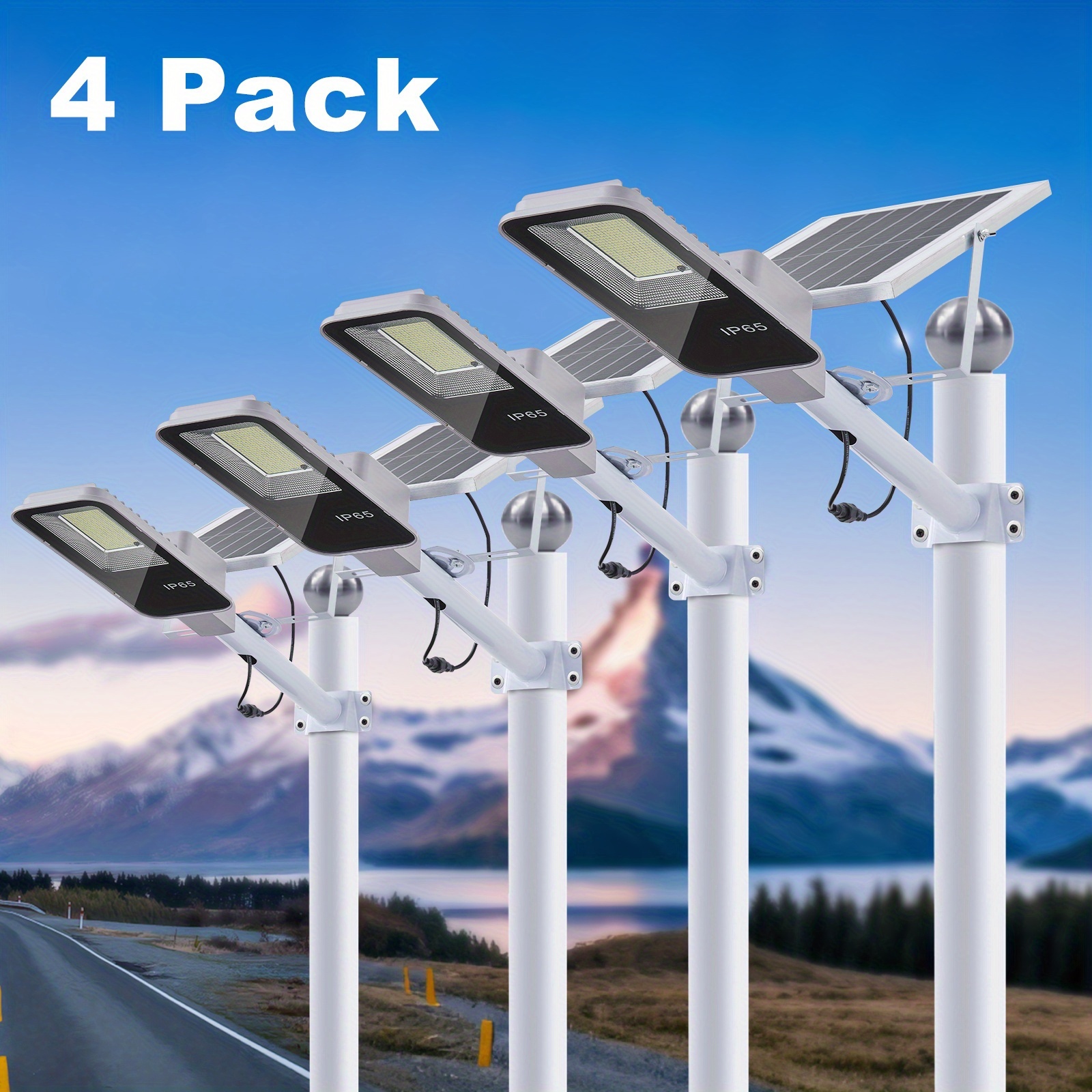 TEMU Solar Outdoor Street Light, 6500k Solar Street Light, Intelligent Light Control, Wide-angle Street Light, Beads, , With Remote Control, Wall
