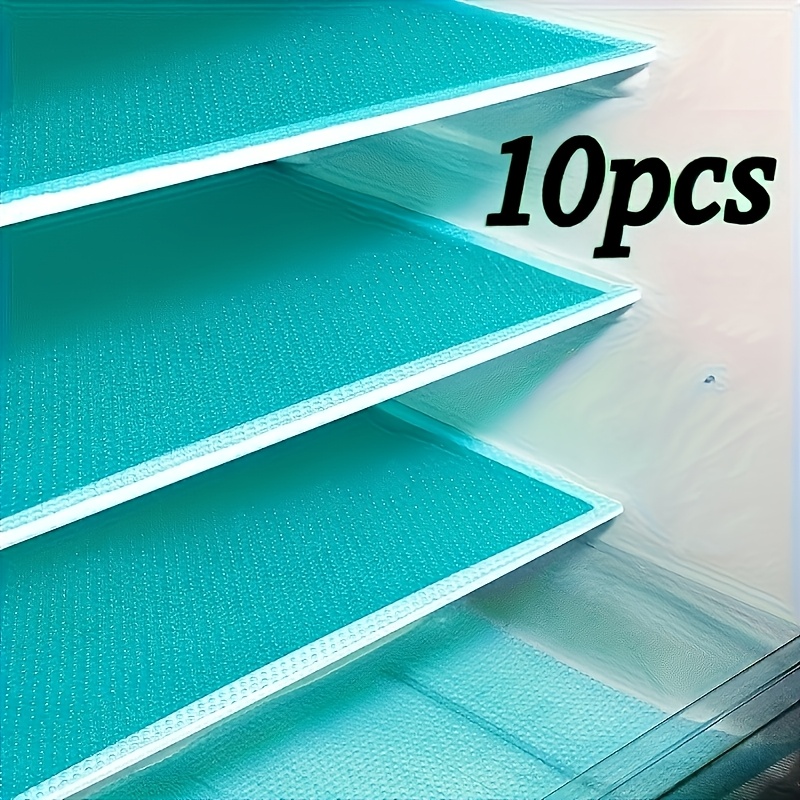 TEMU Juego de 10 protectores y revestimientos de calidad para refrigerador - Color jade, fáciles de limpiar, lavables, material EVA duradero, para