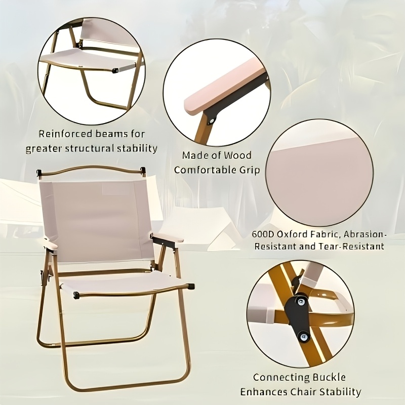 Kermit Chair - Thickened Steel Pipe, Anti-Slip Mat at The Bottom for Stability, 600D Oxford Cloth for Sturdiness And Wear Resistance, Foldable for Easy Carrying, Very Suitable for Camping, Tailgate Parties, Bonfires, Terraces
