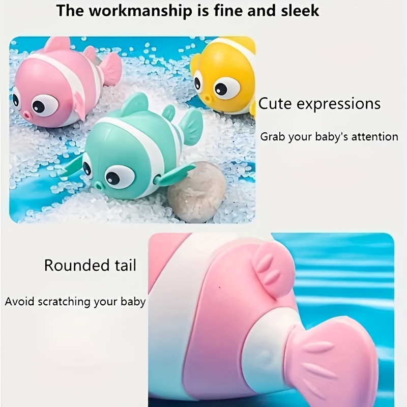 Floating Clown Fish Bath Toy Durable ABS Pool Toy for Kids