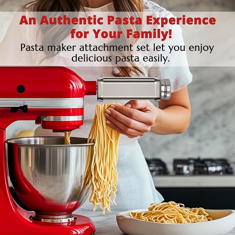 3pcs stainless steel pasta maker attachment set for     noodle roller spaghetti   cutters machine not included details 7