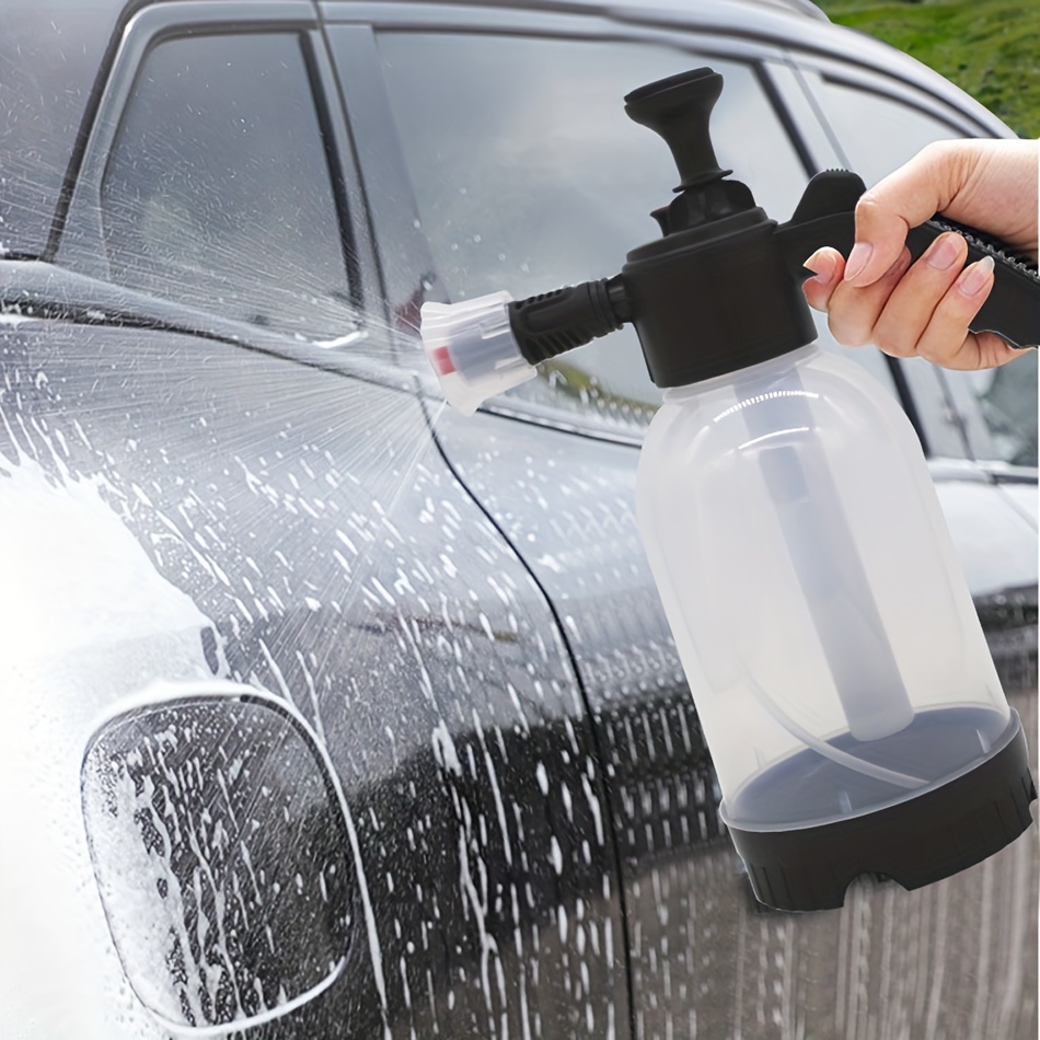 

1pc 2l Pump Foam Sprayer, 0.5 Gallon Car Wash Sprayer, Foaming Pump Sprayer, Hand Pressurized Soap Sprayer With 2 Nozzle Options For Home Cleaning, Car Detailing, Garden Watering