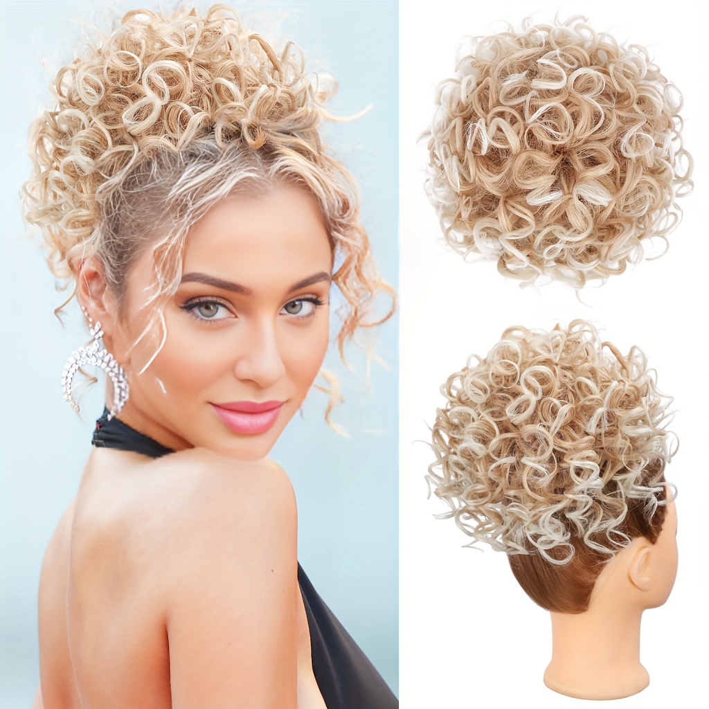 messy bun hair piece women 70g elastic drawstring loose wave 