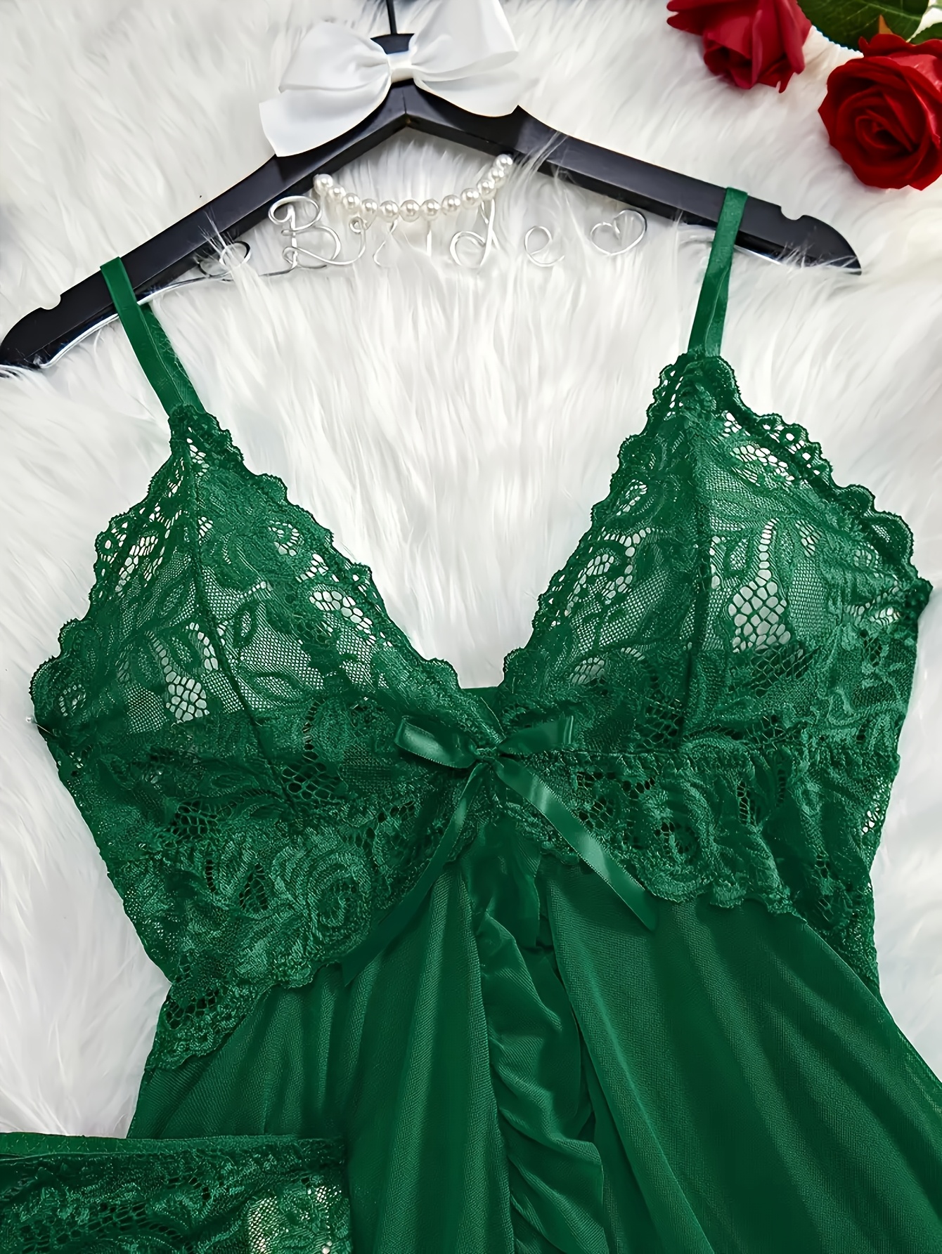 Sheer Nightgown Long Flowing Nightgowns Womens Elegant Green Lace
