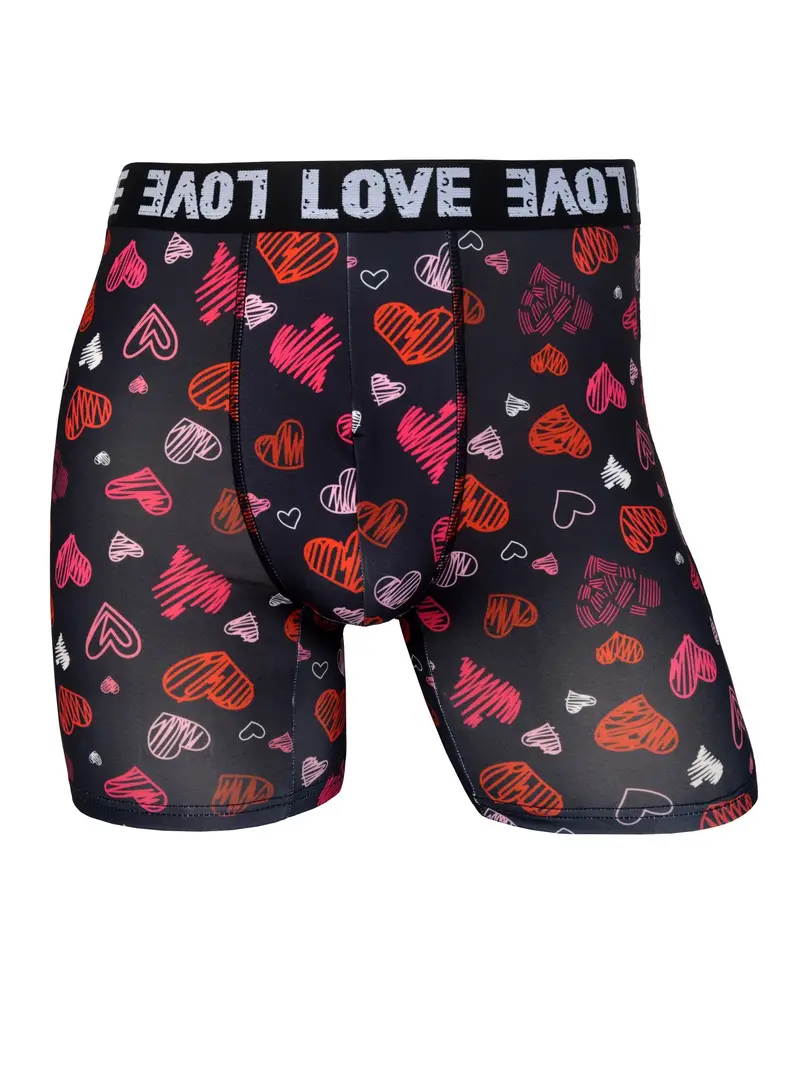 Men's Underwear Heart Print Fashion Breathable Comfy High - Temu