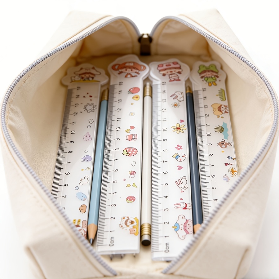 4pcs Cartoon-themed Ruler Set, Perfect for Office and Study Use