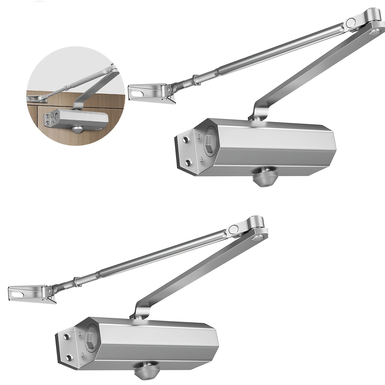 TEMU 2pcs Automatic Heavy Duty Door Closer Opener 25-55kg Adjustable Closer