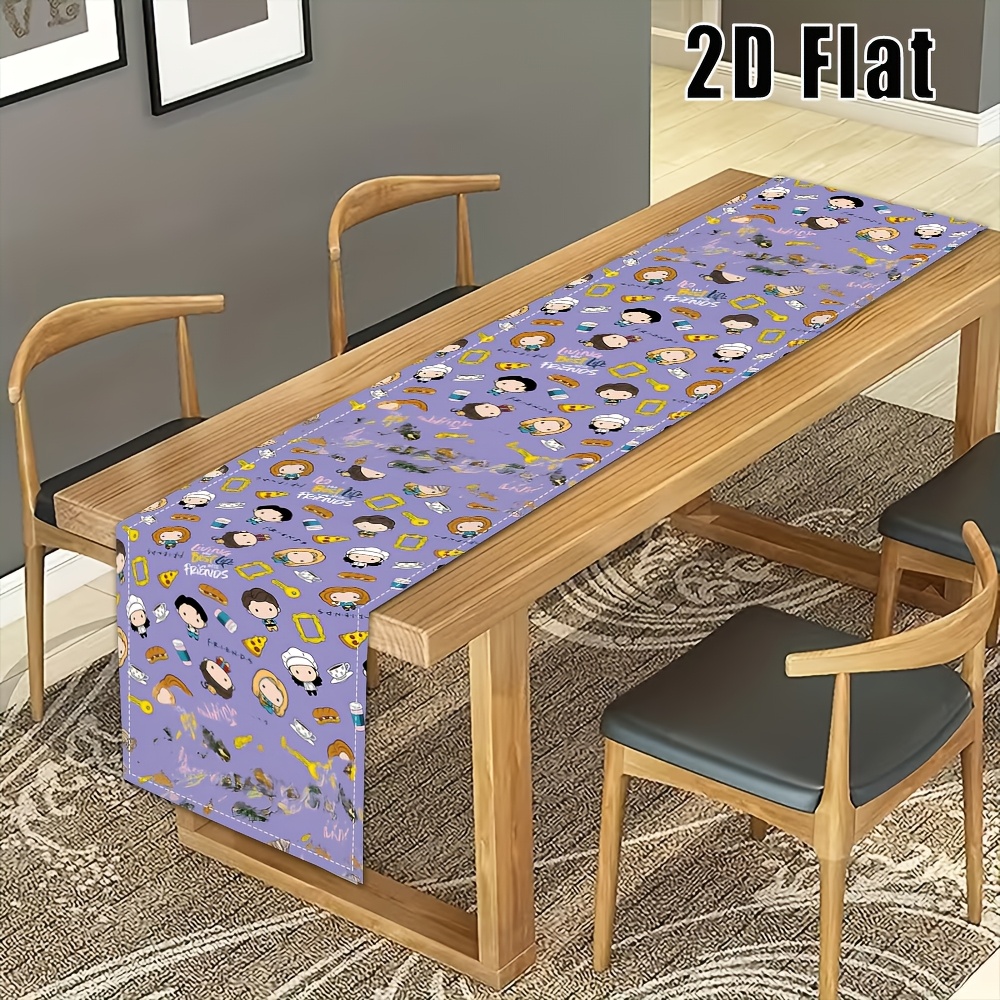 TEMU 1pc Wb Warner Table Runner Suitable For Home Decor, Parties, Weddings - Iconic Tv Show With , Reusable Spliced Table Decoration For Dining Room,
