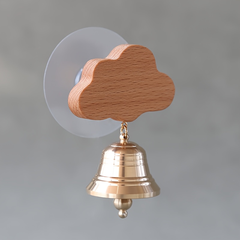 TEMU Wooden Carved Star, Moon, Doorbell With Adhesive, Featuring A Clear-sounding Thickened . A Pleasant Chime For Home Entrance Reminders, Christmas