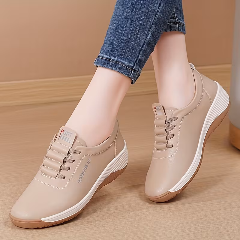 chaussures de maman élégantes pour femme, chaussures de travail décontractées antidérapantes à allongeant, mocassins à semelle durable et confortable, avec semelle épaisse à allongeant, confort à enfiler à semelle souple, lacets élastiques, baskets décontractées polyvalentes et Détails du produit 8
