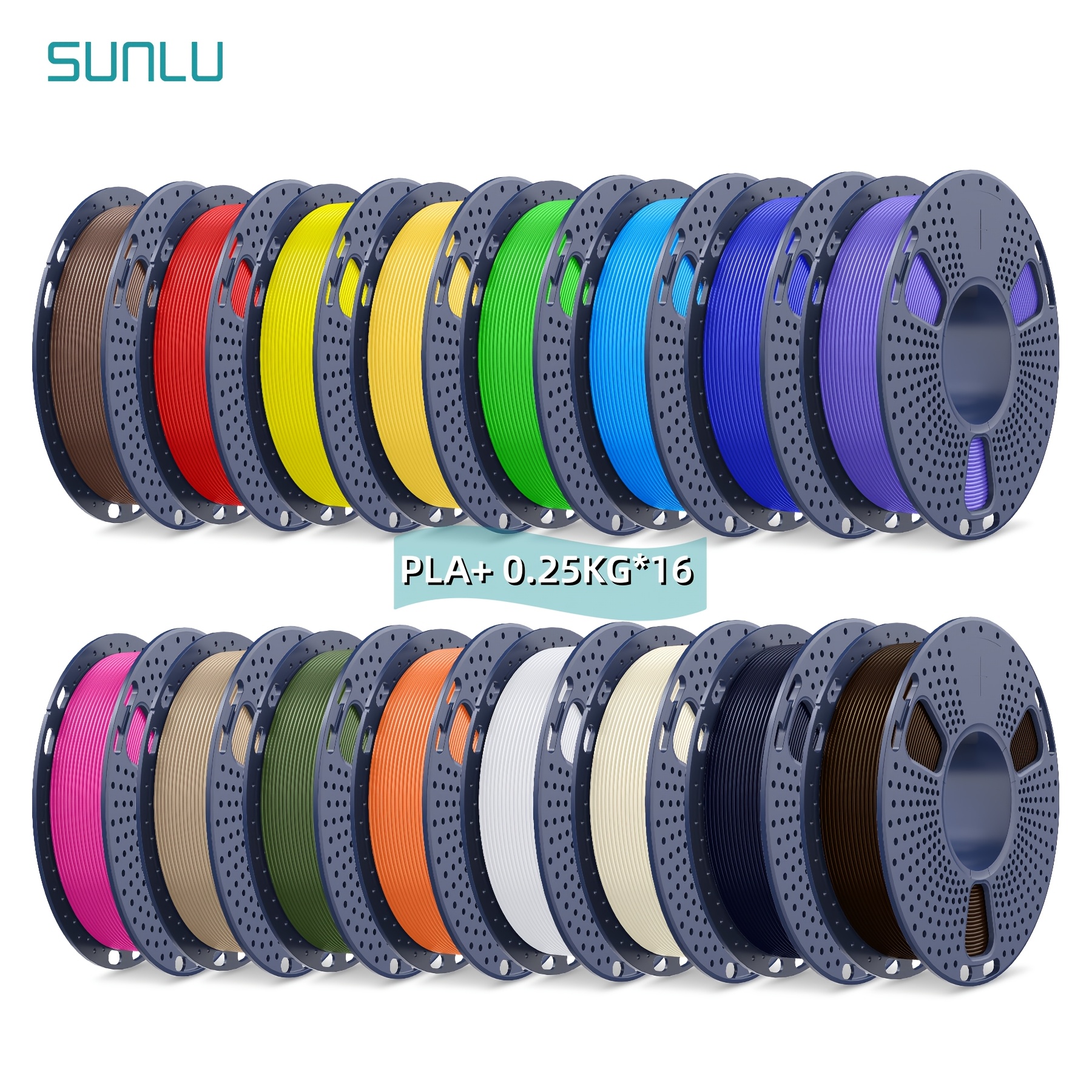 Sunlu 4kg Petg/pla/pla+ 3d Printer Filament, 16 X 250g Small Rolls, Beginner-friendly 3d Printing Consumables, 16pcs 250g Small Roll Filament, Low , Smooth Printing