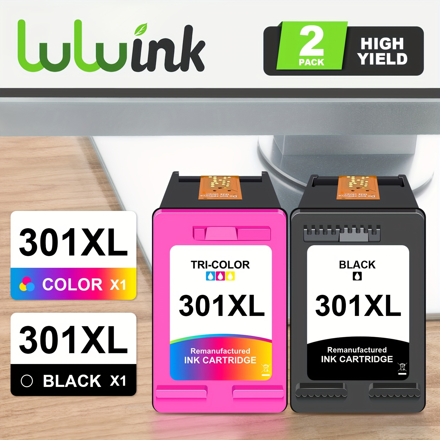 

High- Hp 301xl Ink Cartridge - Black & Tri-color, Compatible With , & Series