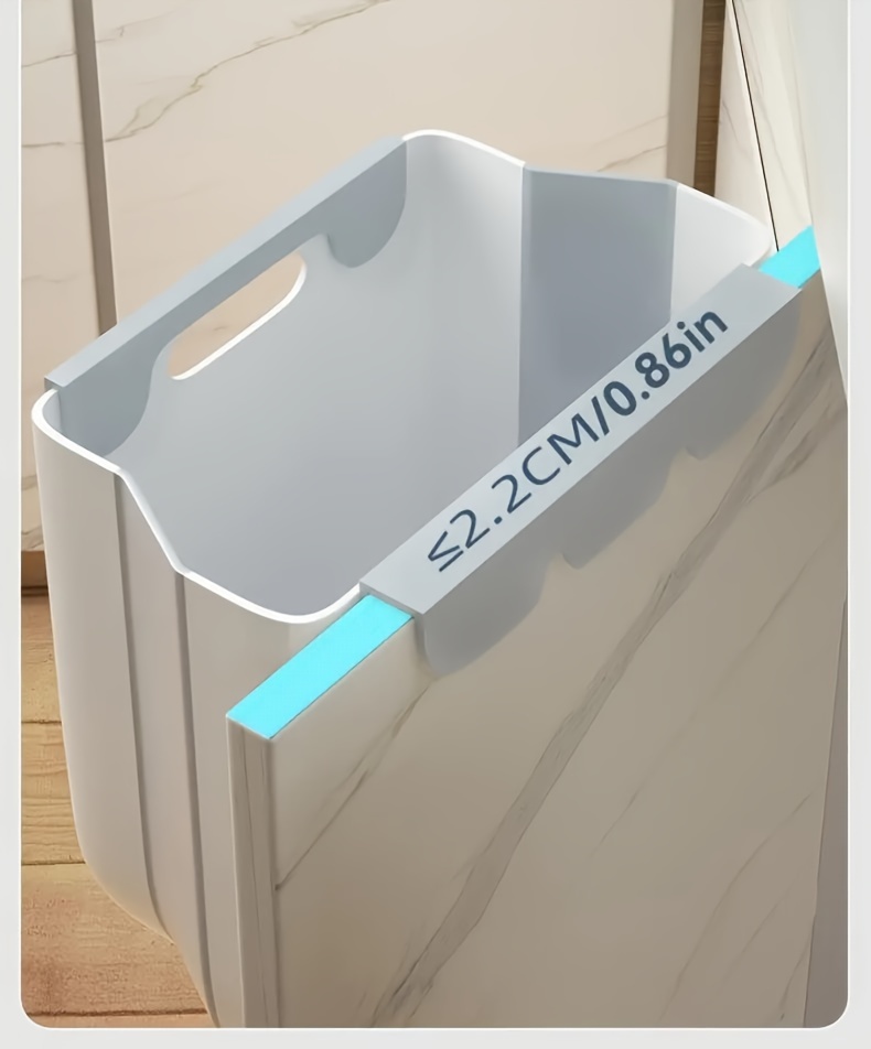 space saving foldable trash can with cabinet hook modern   portable for kitchen bathroom   plastic storage solution details 6