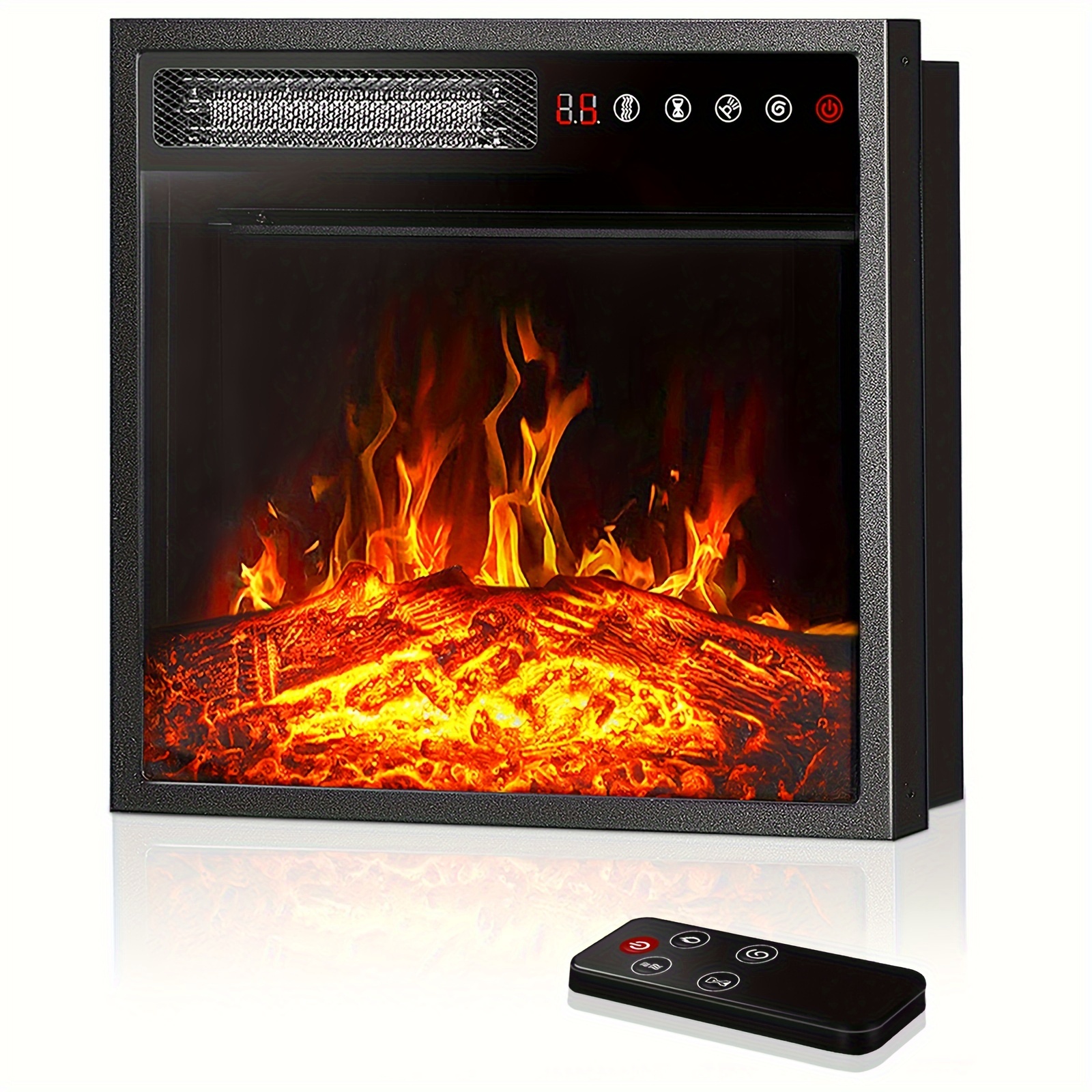 

18inch Fireplace , Freestanding & Recessed , Touch , Led Logs, , 750w-1500w &