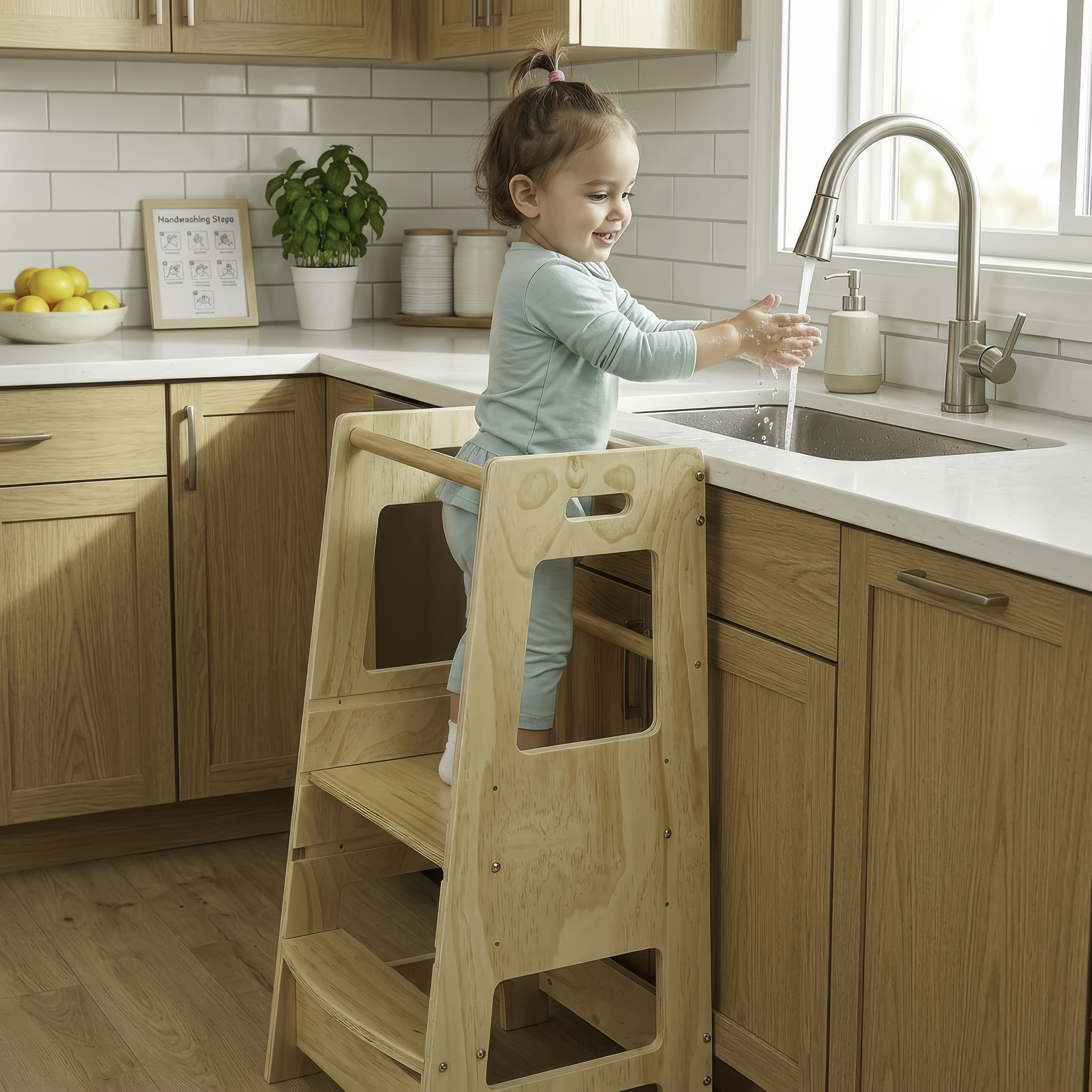 Toddler Stool Tower, Toddler Kitchen Stool, Kitchen Standing Helper Stool for Toddlers, Toddler Stool for Kitchen Counter, Learning Kitchen Tower for Toddlers, Helper Standing Tower Random Color